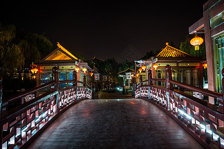 古建筑大唐芙蓉园夜景背景图片