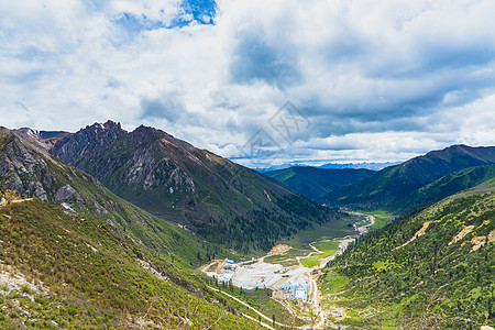 草原旅游四川317国道 雀儿山远眺风光美景背景