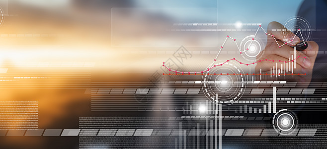 商务人士底图科技大数据图表设计图片