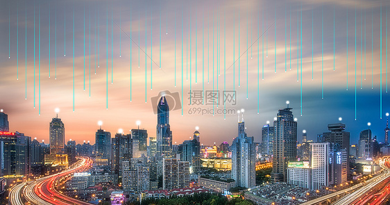 科技光纤与城市信息交流图片