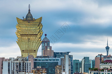 澳门回归澳门城市风景 金钱城市背景