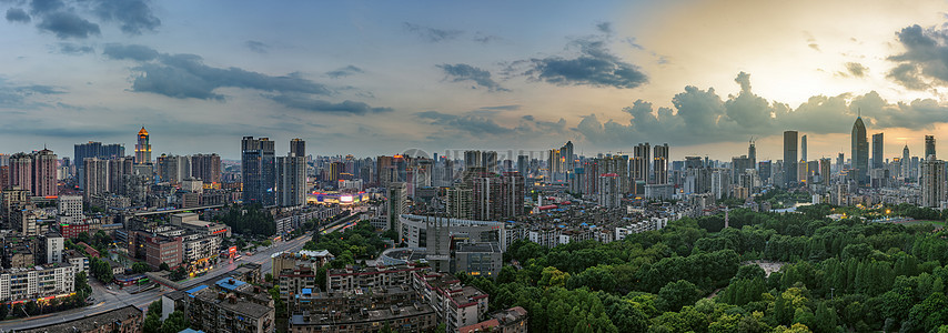 武汉城市高楼全景背景图片