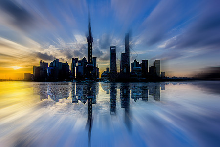 上海浦江夜景外滩风云背景