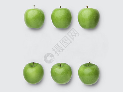 青苹果白色背景素材图片