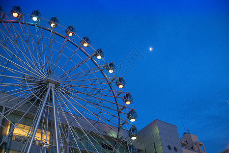 日本城市名古屋闹市中的摩天轮背景