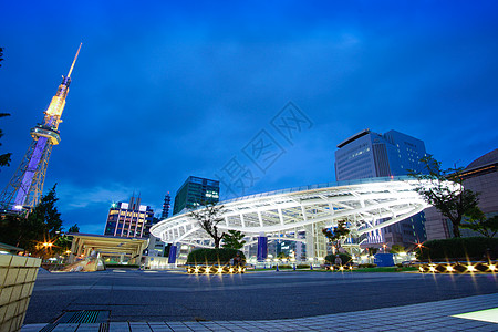 车站夜景日本名古屋建筑背景