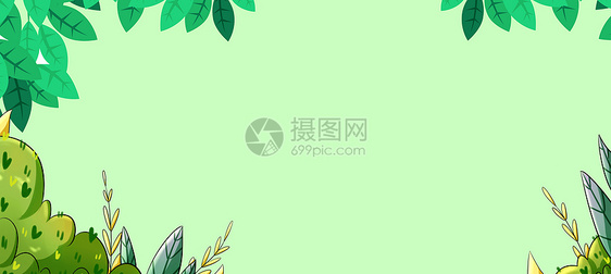 树叶翠鸟小清新背景图片