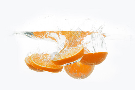 水里动图素材柠檬橙子水果夏日清凉冷饮气泡素材背景