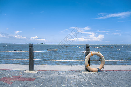 夏日救生圈拖鞋夏日清新海洋救生圈素材背景