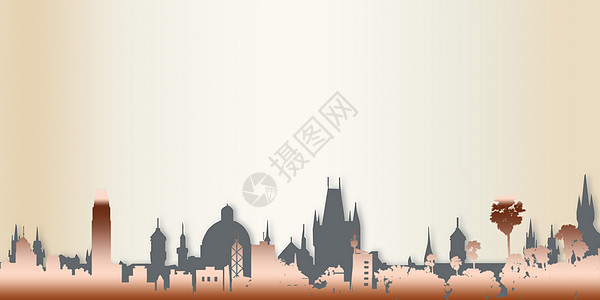 上海东方明珠剪影城市背景设计图片