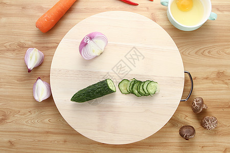 砧板菜板上的蔬菜素材背景图片