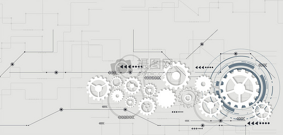 灰白色系齿轮科技背景图片