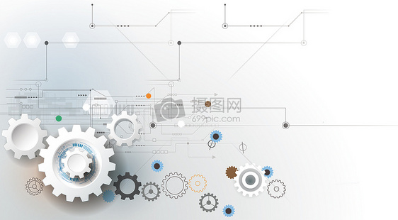 灰白系齿轮科技背景图片