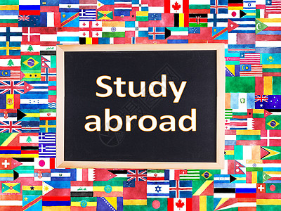 世界大学生海外留学黑板图设计图片