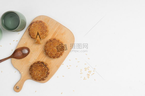 茶艺与月饼图片