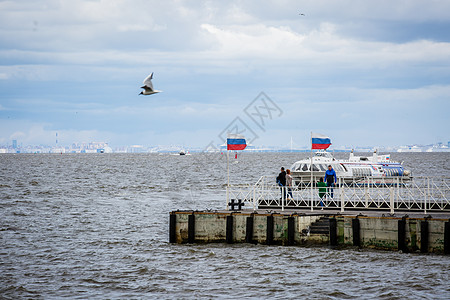 圣彼得堡码头俄罗斯圣彼得堡游船码头背景