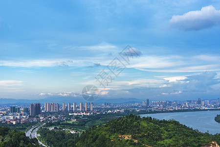 惠州北站广东惠州城市天际线背景