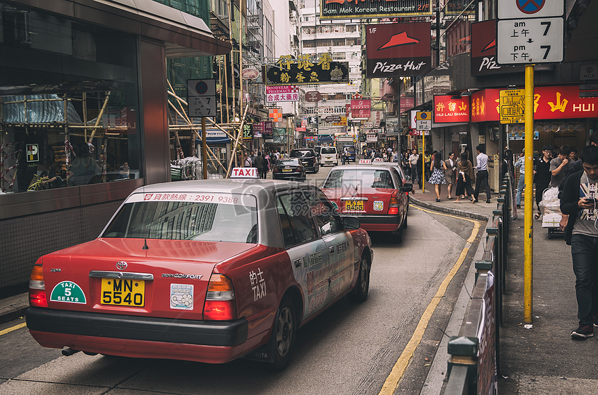 香港街头计程车TAXI图片