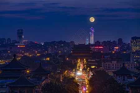 故宫夜景中秋北京背景