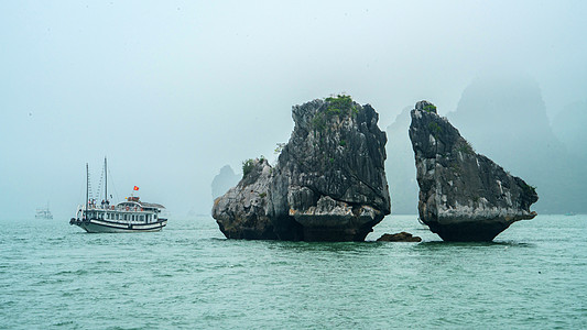 越南富国岛越南下龙湾背景