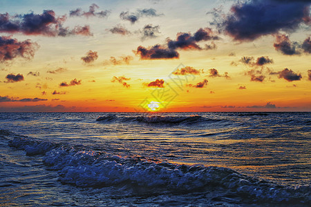 海边日落景色高清图片