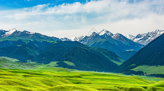 雪山草原图片