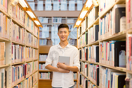 少年奔跑同学图书馆拿着书欢迎大家学习背景