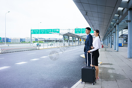 机场拉杆箱商务人士出行出差背景