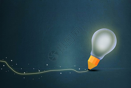 发光电灯泡铅笔设计图片