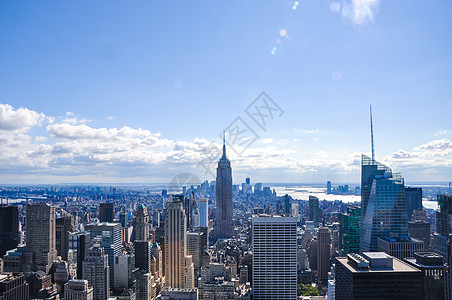 俯瞰城市全景纽约曼哈顿城市天际线背景