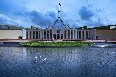 澳大利亚悉尼歌剧院堪培拉的国会大厦背景