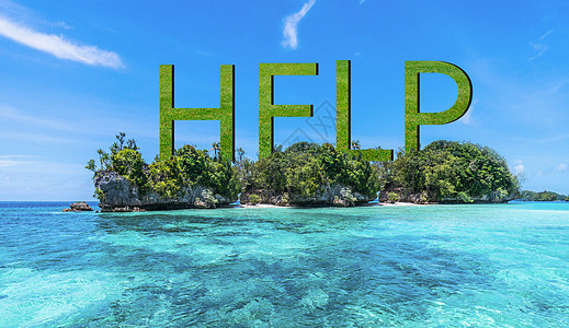 孤岛-求助人与自然荒岛高清图片