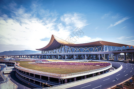 现代徽派建筑昆明长水机场背景