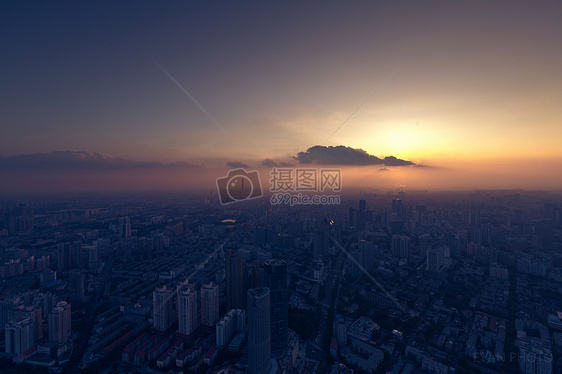 天津日落城市风光美景图片