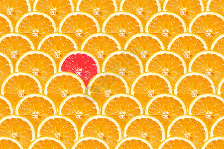 孤立的平铺的与众不同的橙子片设计图片