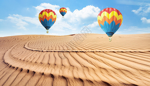 沙漠气球背景图片