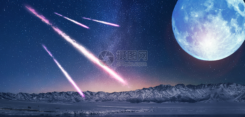 星空流星图片素材 正版创意图片 摄图网