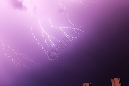 天空闪电防护雷电雨高清图片