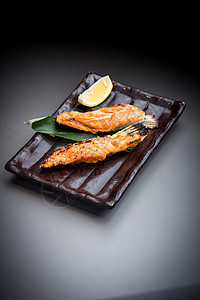 日本料理炭烤大虾图片
