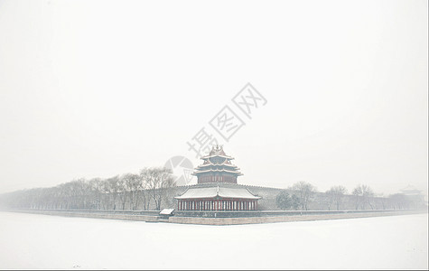 雪后角楼图片