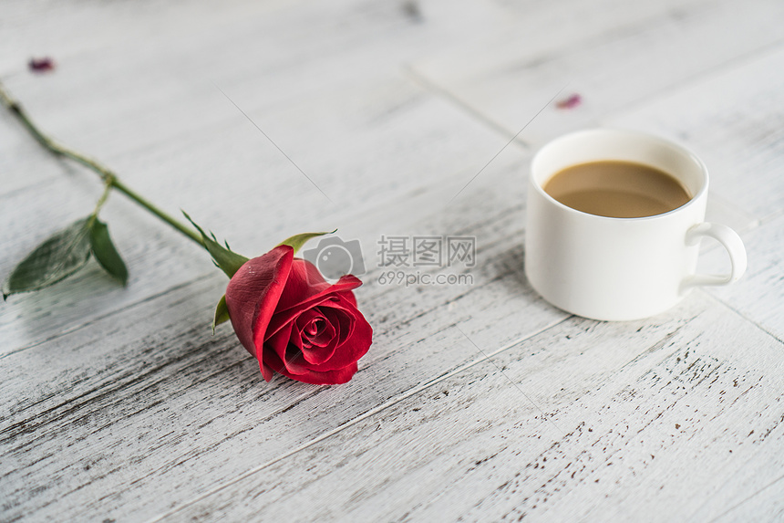 ‘~一支玫瑰与一杯咖啡  ~’ 的图片
