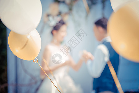 浪漫婚礼简约背景人气球高清图片