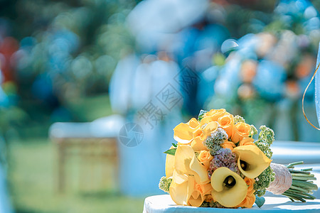 婚礼捧花蓝色鲜花素材高清图片