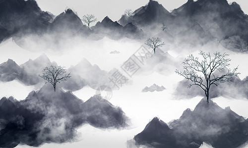 山林烟雾背景素材图片