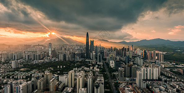 芒拉腊山深圳城市建筑风光背景