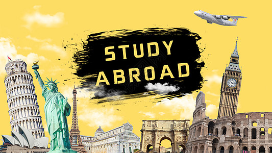 出国留学与国外著名建筑背景图片