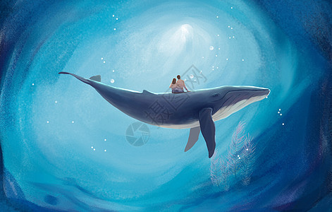畅游星云的海豚图片