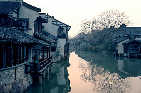 西栅乌镇水乡背景