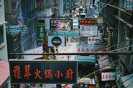 俯拍香港小巷图片