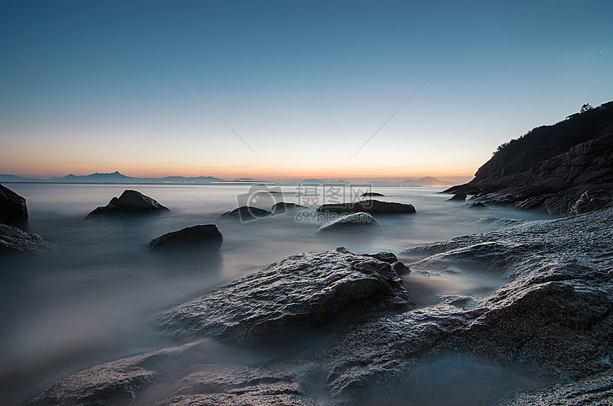 唯美海边夕阳照片图片